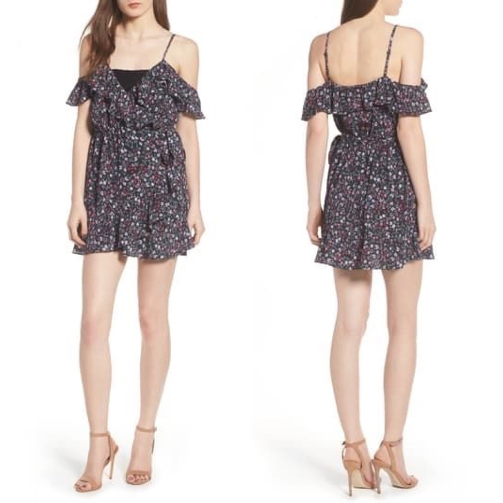 LOVERS + FRIENDS Skye Floral Wrap Mini Dress M